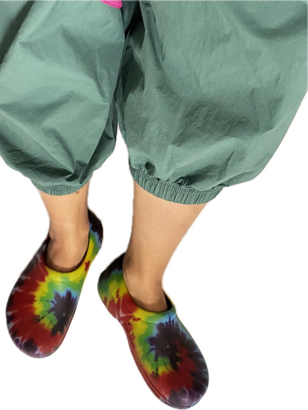 CROCS unisex Tie-Dye Slip-On Clogs colors Rainbow W6 or M4